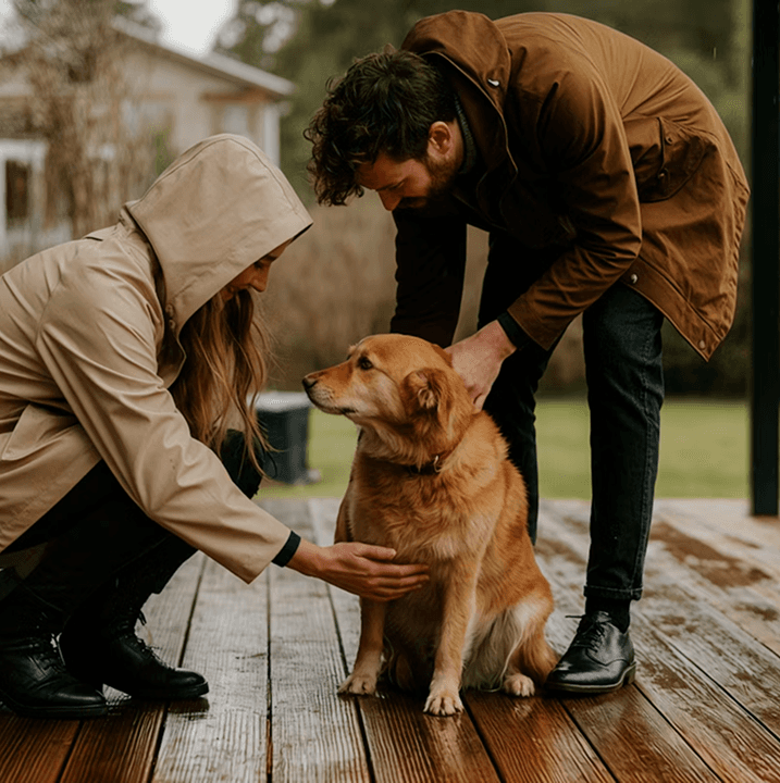 Couple with their dog
